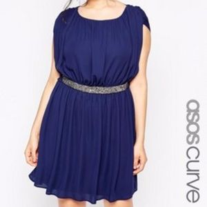 !SALE!ASOS CURVE Mini Dress with Embellished Waist